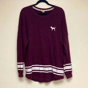 Pink brand over sized long sleeve tee